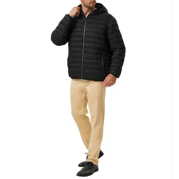 Hawke & Co Men's High Pile Sherpa Fleece Lined Spring Puffer Jacket - Picture 3 of 16
